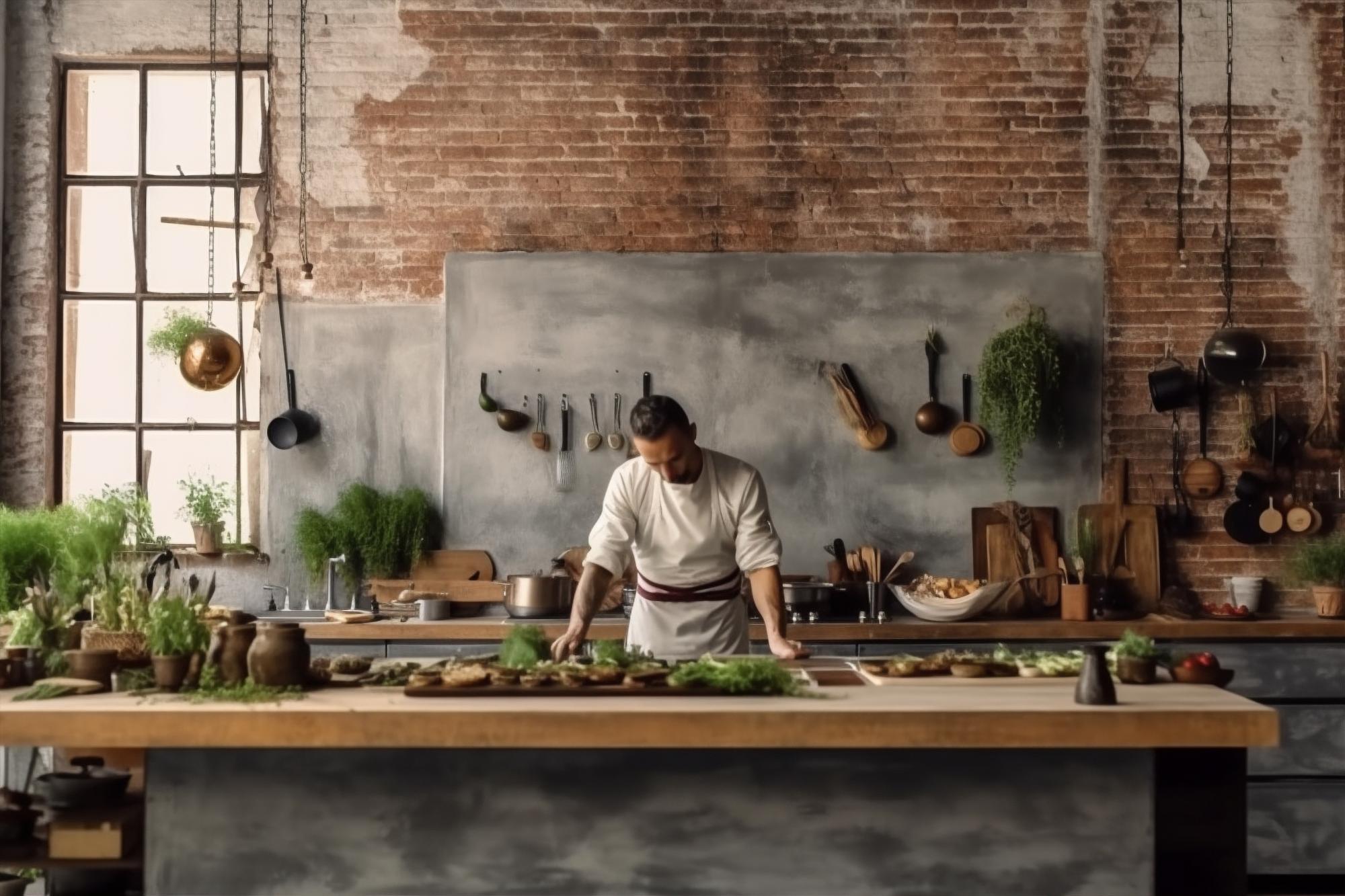 Workshop interior with chef and participants