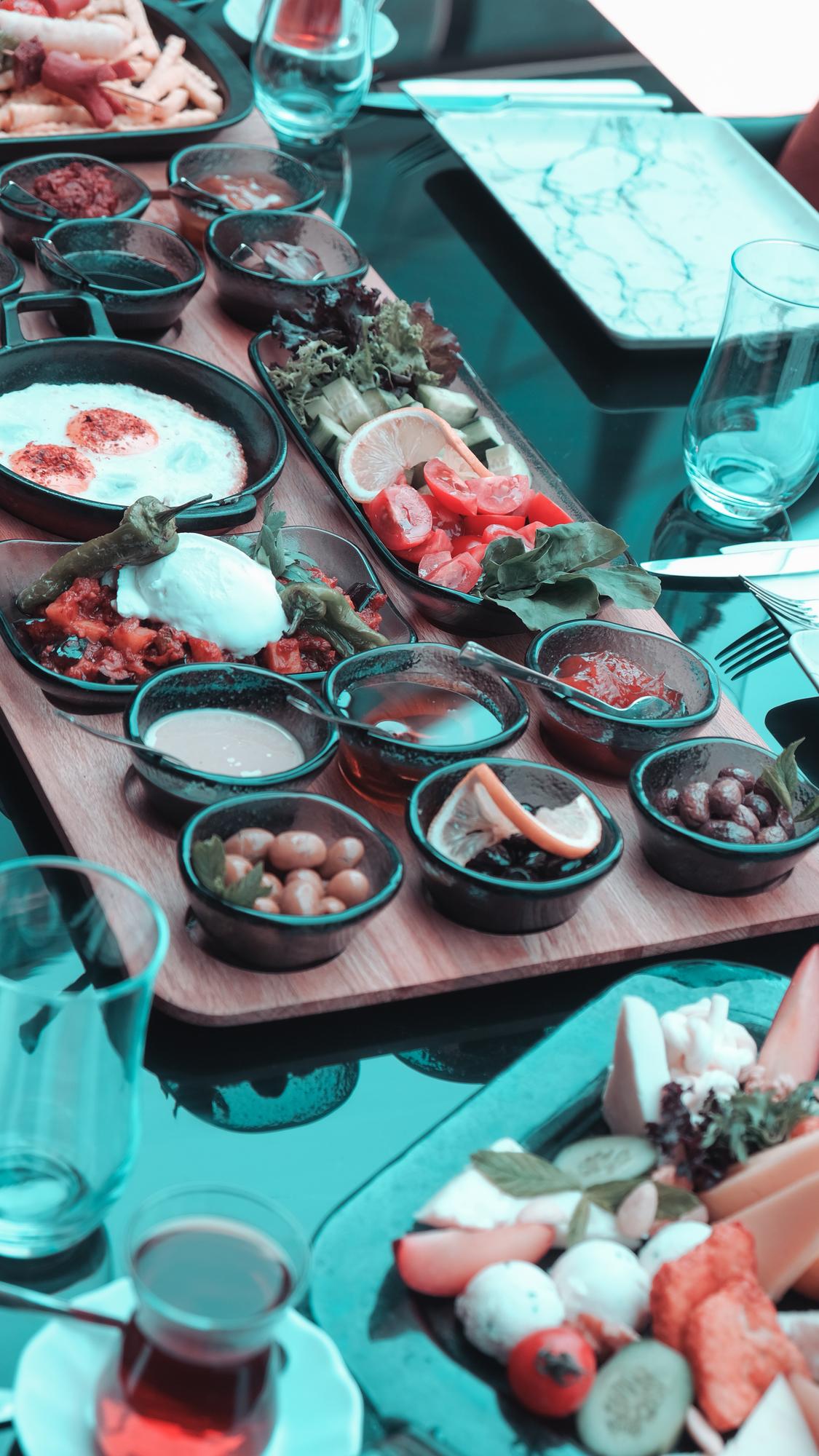Workshop setup with plated dishes